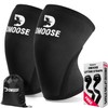 DMoose Fitness Knee Sleeves for Weightlifting with 2 Straps &