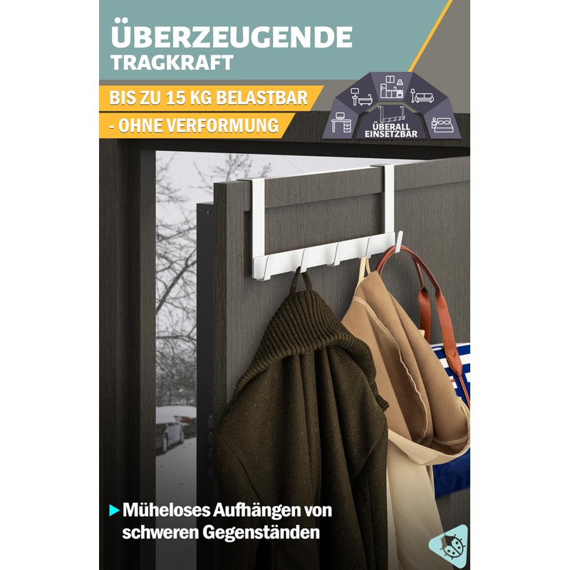 Menz Door Coat Rack for Hanging Made of Stainless Steel,