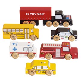 Le Toy Van New York Car Set Premium Wooden Toys for Kids Ages 3 Years & Up