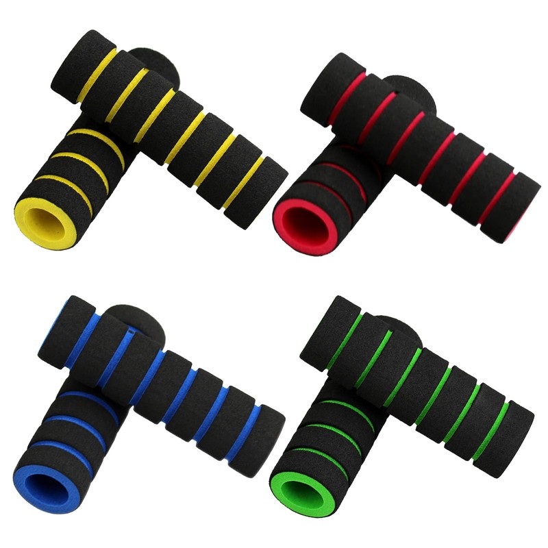 Psdndeww 2 Pairs Bicycle Handlebar Grips Lightweight Sponge Anti-Slip Bicycle