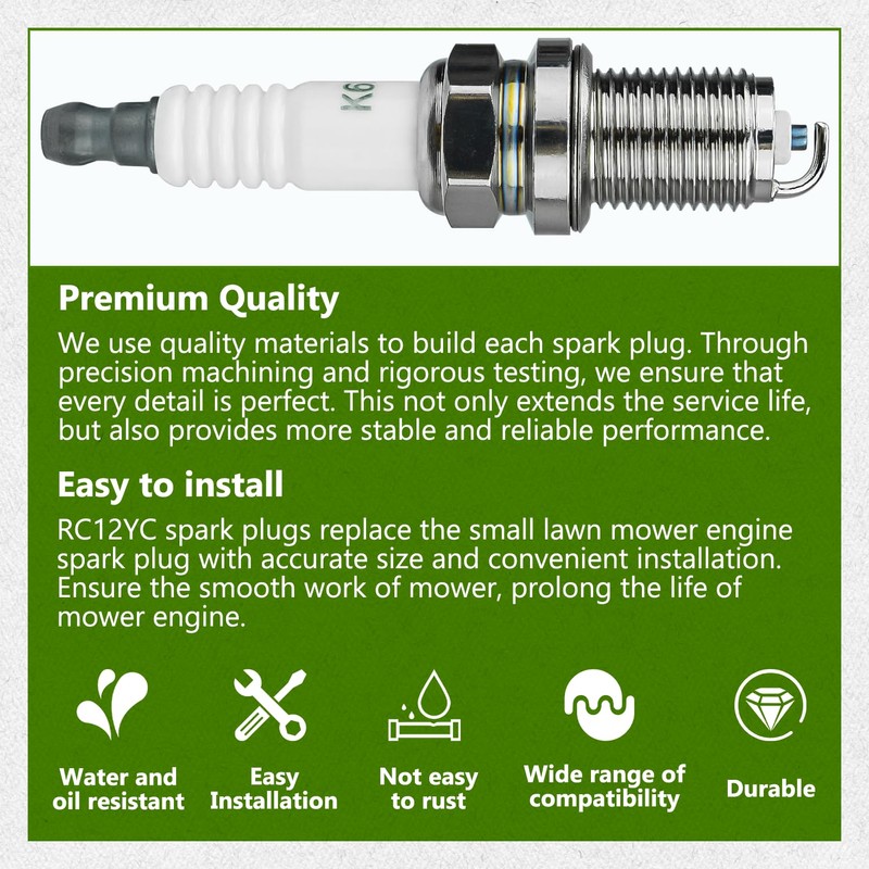 GULUANT 2 Pack Replacement RC14YC Spark Plug for Champion Lawn