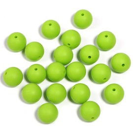 【B170】 Beads for DIY Projects: 15mm Round, Mixed Color, 30Qty PRINT, 50Qty SOLID Silicone Beads - B170:_YM381