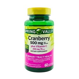 Spring Health Spring Valley Cranberry Dietary Supplement Softgels, 500mg, 60 Count + Your Vitamin Guide