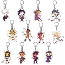 DJMANMENGG BG3 Keychain Anime Astarion Merch Acrylic Keyring Gift for Fans 12pcs