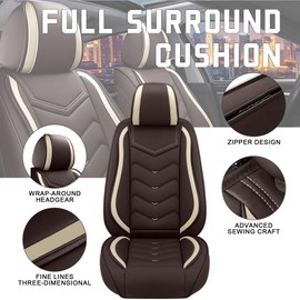 CTDS Car Seat Covers for Chevy Equinox 2005-2026, Stylish Sport Seat Cover, Premium Nappa Leather Car Seat Cover. Automobile Seat Covers Sets.(Standard 2 Seats/Coffee Color)
