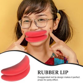 SAFIGLE Funny Rubber Sausage for Cosplay and Joking Fun Sausage Cosplay, Funny Lip Toys April Fools Day Joking Big Rubber Sausage Red Lips for Cosplay Funny Cartoon Red Decor