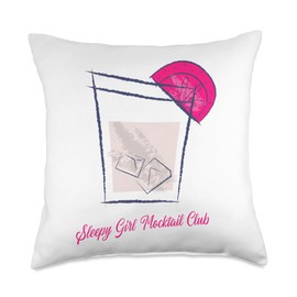 Sleepy Girl Mocktail Club Cute Fashion Trend Throw Pillow