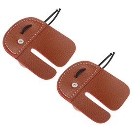 PATIKIL Archery Finger Tabs, Leather Archery Finger Guard Protective Gear, Brown