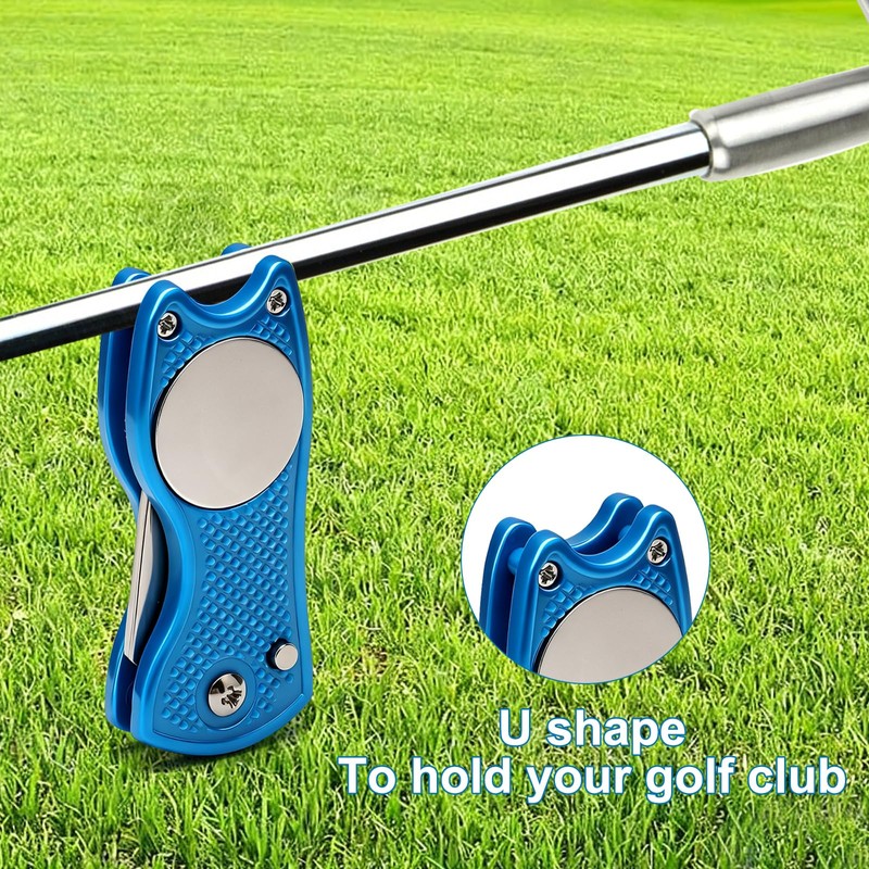 3-Piece Golf Divot Tool Set - Robust Stainless Steel Foldable