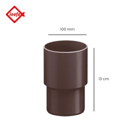 INEFA Downpipe Connector, PVC DN100 / 100 mm, Dark Brown, Drain Pipe Connector, Gutter Accessories, Easy Plug-In Installation, Made in Germany