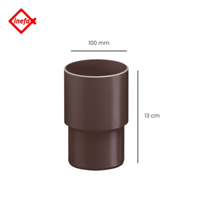 INEFA Downpipe Connector, PVC DN100 / 100 mm, Dark Brown,