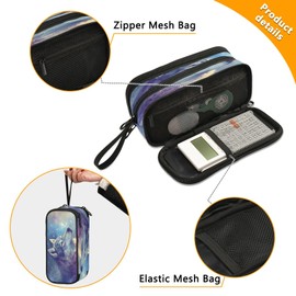 Mnsruu Wolf Star Large Capacity Pencil Case 3 Compartment Pouch Holder School Supplies Boys Girls