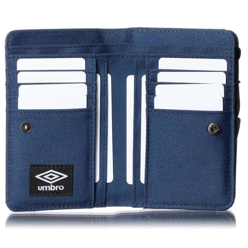 Umbro Men's and Women's Bifold Wallet with Round Zipper, Nylon,