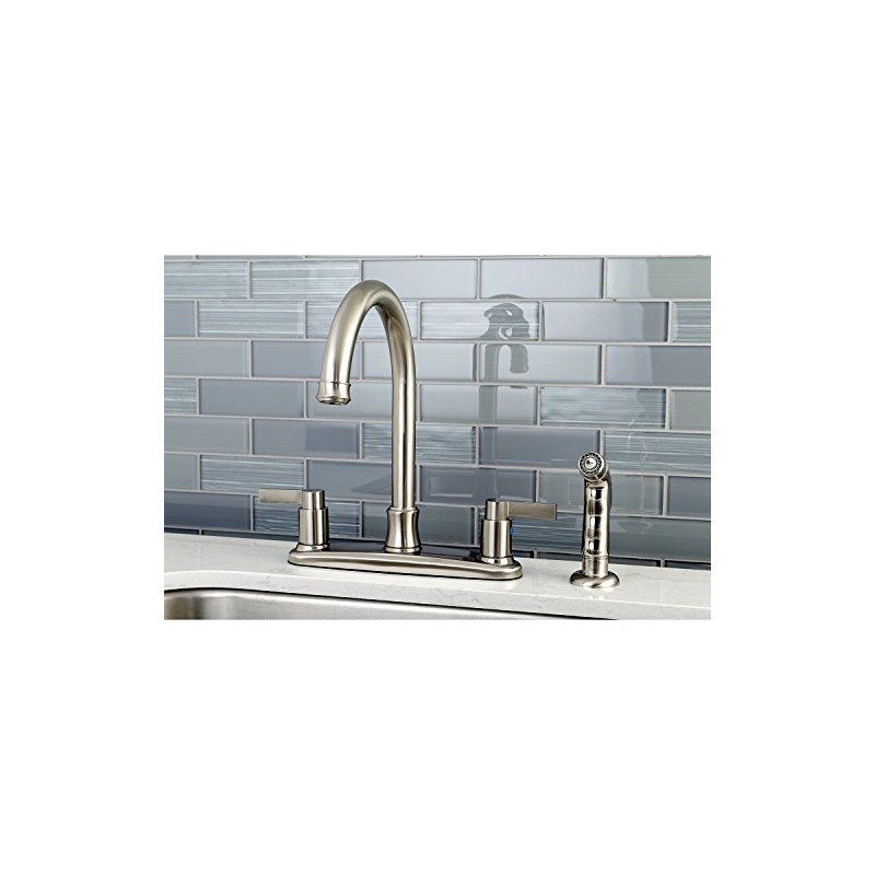 Kingston Brass FB7798NDLSP NuvoFusion 8" Centerset Kitchen Faucet, 10 x