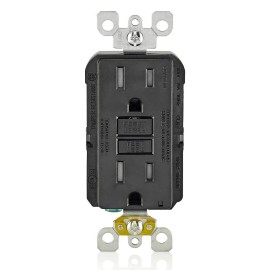 Leviton 15 Amp Black GFCI Electrical Outlet Ground Fault Protection with Self Test
