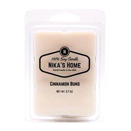 Nika's Home Cinnamon Buns Soy Wax Melts/Cubes - Strong Scents - Hand-Poured in The USA - 100% Soy Wax - Great for Wax and Candle Warmers