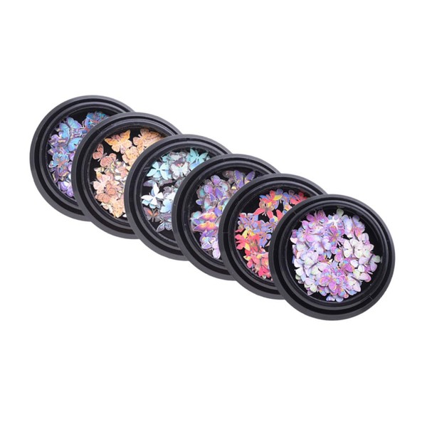 BIUDECO Butterfly Charms Nail Stickers 6 Boxes of Paper Nail