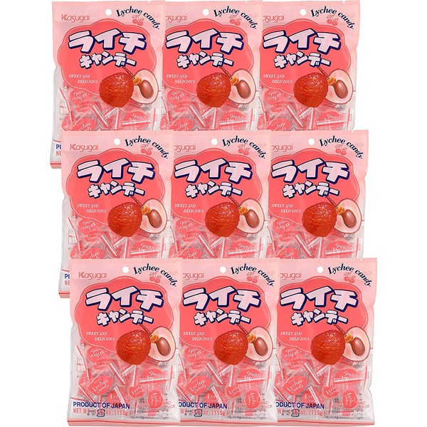 Kasugai Lychee Candy 4.05oz (9 Pack)