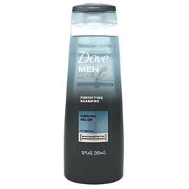 Dove Men + Care Champú fortificante, alivio de refrigeración, mentol helado, 12 onzas (Paquete de 2)