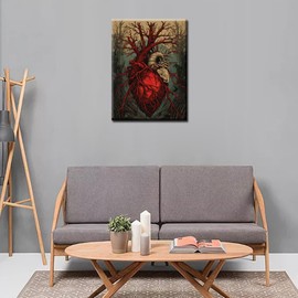 Men Heart with Veins Diamond Painting DIY 5D,Numbering Kit Mechanical Human Organ Crystal Rhinestone Diamond Paintwork Fantasy Tree structures Artwork Home Decor Adults Abstract Gift(12''Wx 16''H