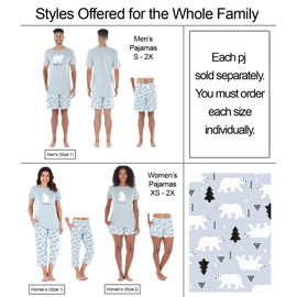 Sleepyheads Grey Polar Bear Family Matching Short Sleeve PJ Sets, Bear Summer, 10 Years, Kid's (Style 1)