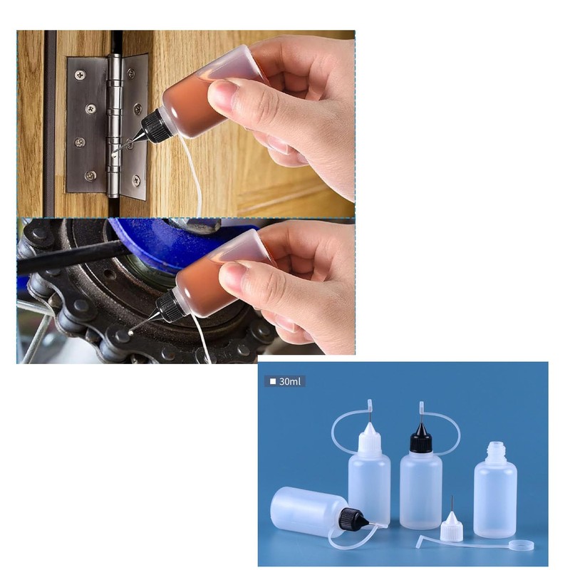 Mirhua Needle Bottle Liquid Bottle 30ml 2 Pcs Translucent Storage