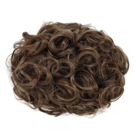 Yamel Chignon Hairpiece Curly Bun Scrunchie Extensions Synthetic Updo Combs in Messy Bun Hair Piece for Women Light Brown