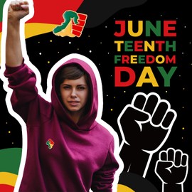 Bucherry Juneteenth Black Lives Matter Lapel Pin Bulk Raised Fist African American Liberation Lapel Pin BLM Black History Month Pins Anti Racism Black History Buttons for Backpacks Clothes (100 Pcs)