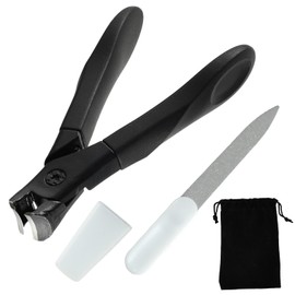 Clipmaster Master Pro Toenail Clippers for Seniors,Nail Clippers Large-Caliber Design Splash-Proof and Sharp 4-Piece Set(Black)