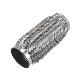 X AUTOHAUX Flexible Bellows Muffler Flexible Pipe Exhaust Flexible Pipe Tube Stainless Steel Pipe Car Exhaust Manifold Tube Universal Flexible, Silver Tone 2.8 x 7.0 x 7.9 inches (70 x 178 x 200 mm)