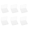 Paialco 6 PCS Pack Small Storage Boxes Flat Rectangle Plastic
