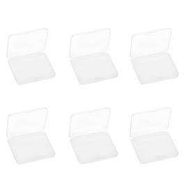 Paialco 6 PCS Pack Small Storage Boxes Flat Rectangle Plastic Box Containers