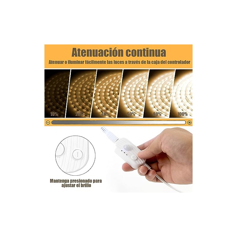 Tira de Luces Led, 3M Luz Led Regulable con Sensor