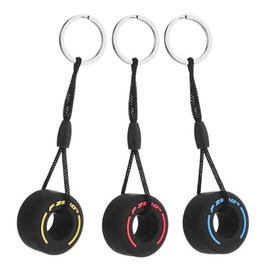 GSDGV 3 Pcs Racing Car Wheel Keyring, Mini Tyre Keyring, Fashion Ultra Soft Rubber Tire Key Ring, Car Part Model Keyfob, Fan Merchandise, Auto Decoration Accessories for Men Women