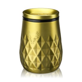 Viski Paragon Insulated Wine Tumbler, Insulated Stainless Steel Tumbler Cup with Ceramic Coating Gold 12oz Set of 1