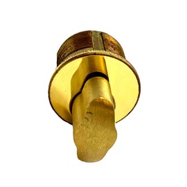 GMS M100T-3 Thumb-Turn (T-Turn) Mortise Cylinder- 1″, Polished Brass Finish