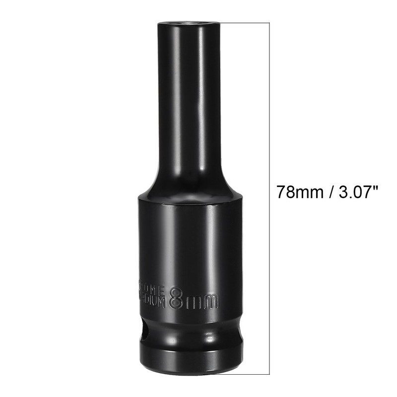 Sourcingmap 2 Pcs 1/2-Inch Drive by 8mm Deep Impact Socket,