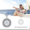 CUPENDA AA Sobriety Gifts Necklace Sterling Silver Compass Alcoholics Anonymous