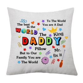 aligarian Dad Cushion Cover Dad Gift from Daughter Son Throw Pillow Cover for Father Grandfather Stepfather uncle Cushion Case Pillowcase Men Birthday Christmas Thanksgiving Gift (daddy)