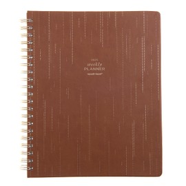 russell+hazel 2025 Vegan Leather Black Weekly Planner, 12 Month Calendar