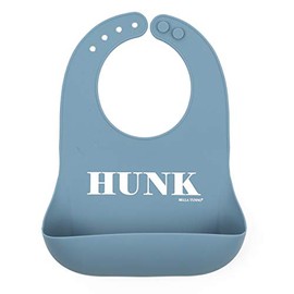 Bella Tunno Wonder Bib - Adjustable Silicone Baby Bibs for Boys, Durable and Waterproof BPA Free Silicone, Hunk