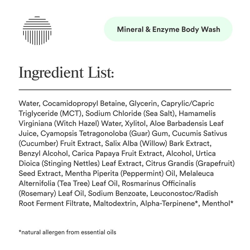 Dermazen Natural Mineral & Enzyme Body Wash for Men &