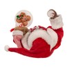 Kurt Adler 10.5-Inch Fabriché Black Santa in Pajamas and Robe