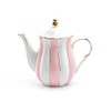 Grace Teaware Pink and White Scallop Fine Porcelain Teapot with