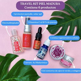 TQL | Kit de Viaje | Para Piel Madura | Llévalo en el avión | Limpieza profunda | Regeneración de la piel | Revitalización de la piel | Hidratación | Protección | Kit skincare | Contiene 6 piezas