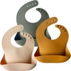 Moonkie Silicone Baby Bibs Set of 3, BPA Free Waterproof