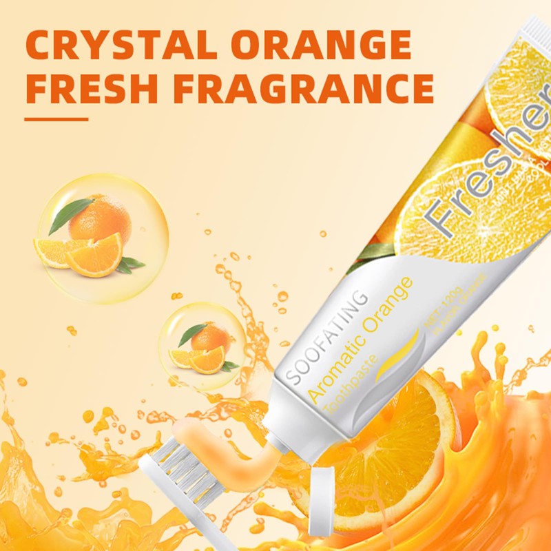 Non-Fluoride Toothpaste Mint or Aromatic Orange Flavour Cleaning Toothpaste Breath