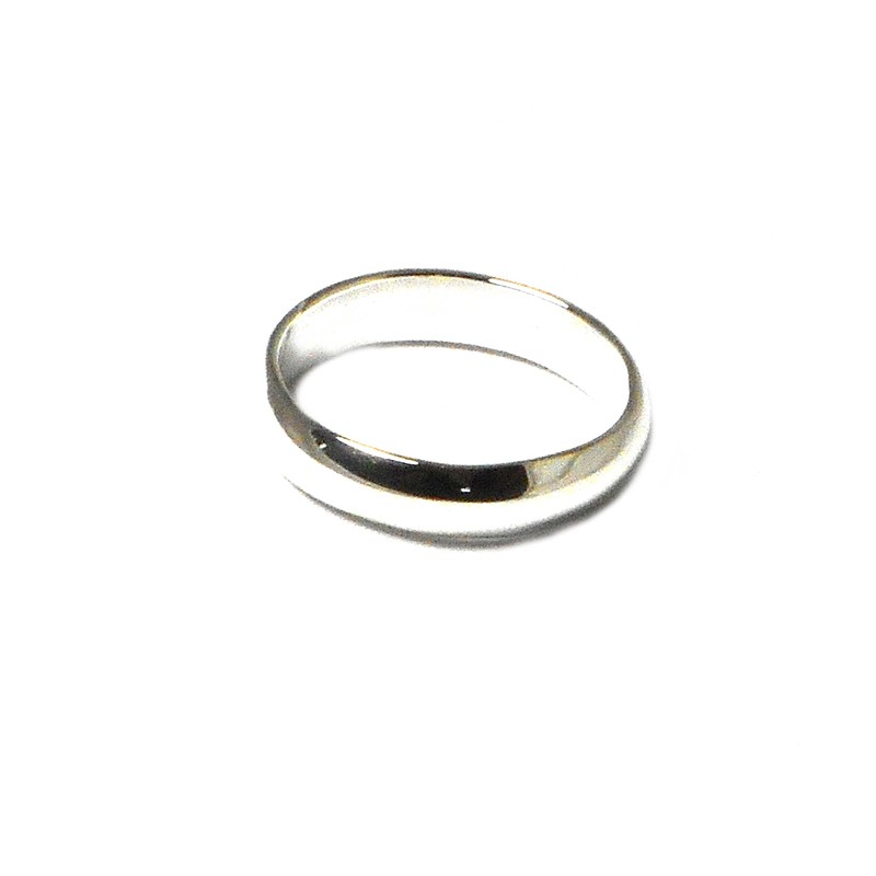 4 mm Plain Sterling Silver Ring (Size N) - (SSR0110152)