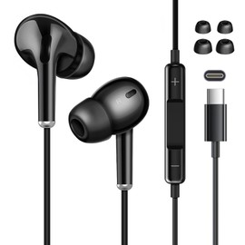 [2024 Improved Model] USB Type C Earphones, Wired, Noise Cancelling, Earphones, In-Ear Type, High Resolution, Type c Earphones, Comfortable Wearing Feel, Calls, Compatible with Models Equipped with C