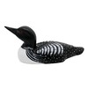 CVHOMEDECO. Primitives Hand Engraving and Painted Wood Loon Farmhouse Figurine
